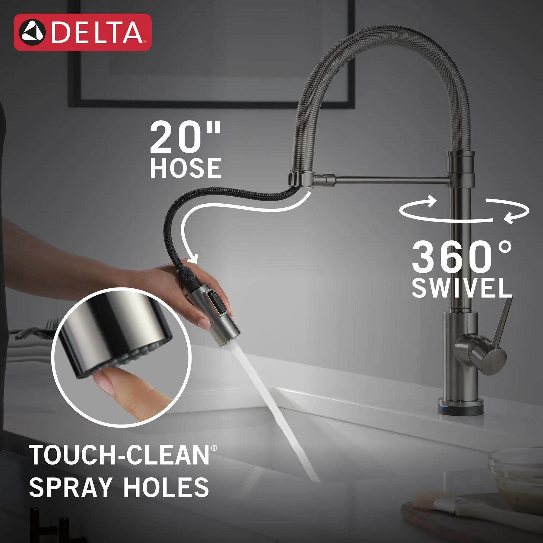 Touch<sub>2</sub>O&reg; Technology Kitchen Faucet with Touchless Technology