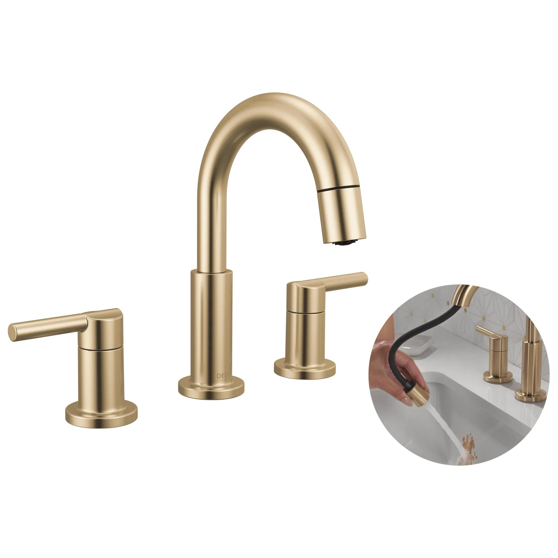 Two Handle Widespread Pull-Down Bathroom Faucet (Recertified)