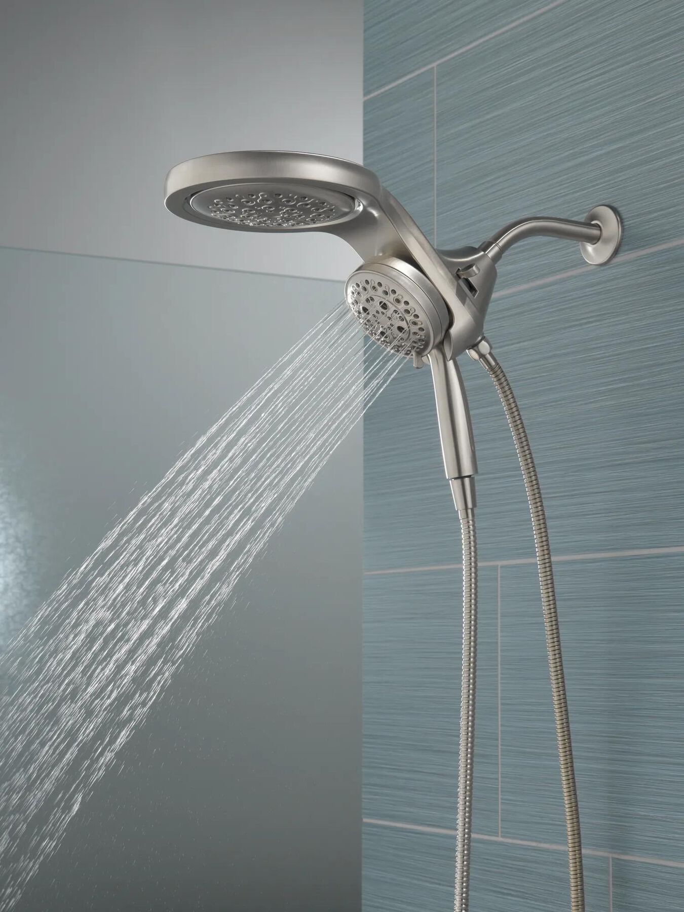 HydroRain&reg; H2Okinetic&reg; 5-Setting Two-in-One Shower Head (Recertified)