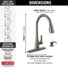 Single Handle Pull-Down Kitchen Faucet with Soap Dispenser and ShieldSpray&reg; Technology