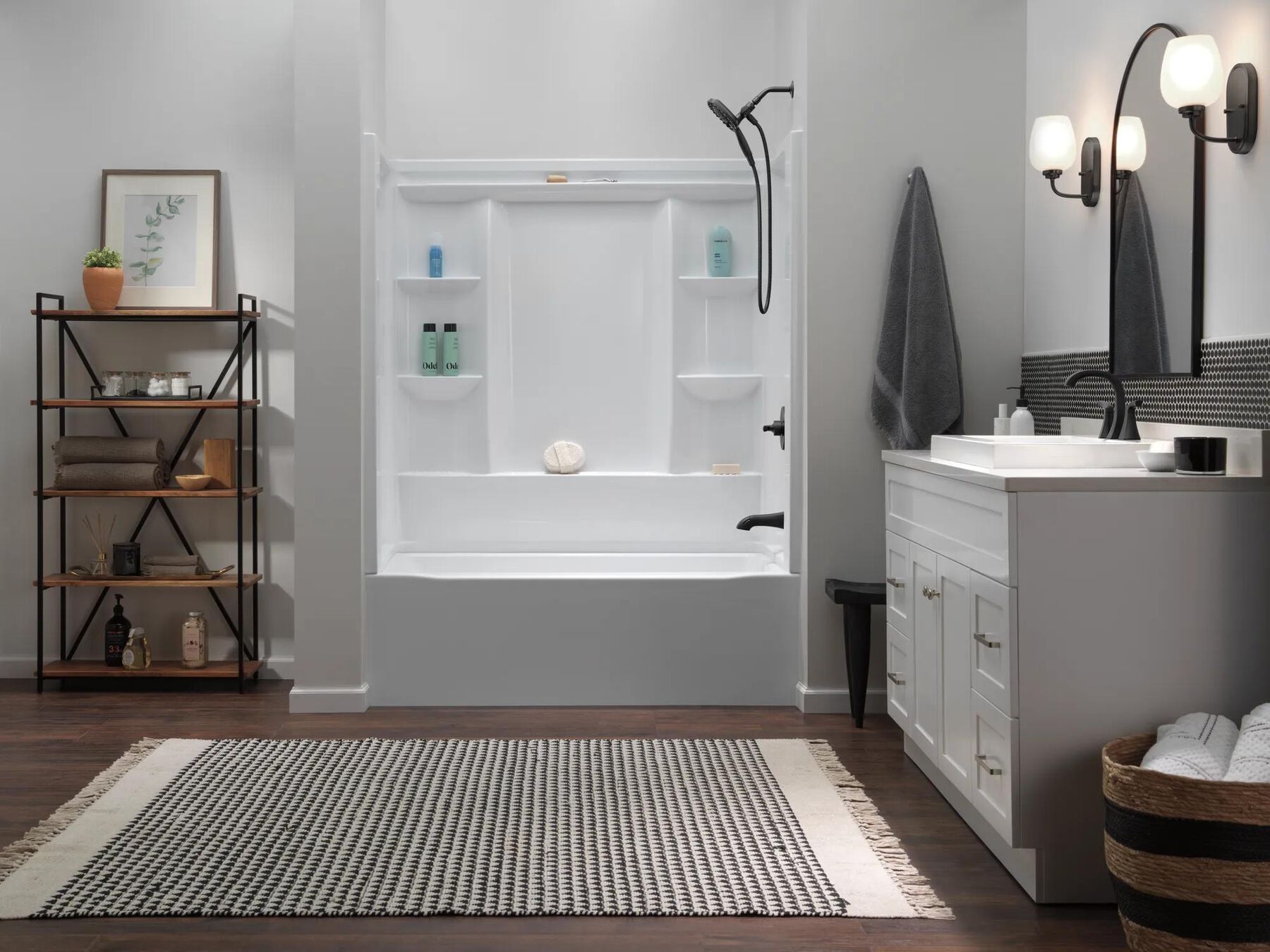 60x30 Alcove Bathtub, Wall Set and Trim Bundle - Right Drain
