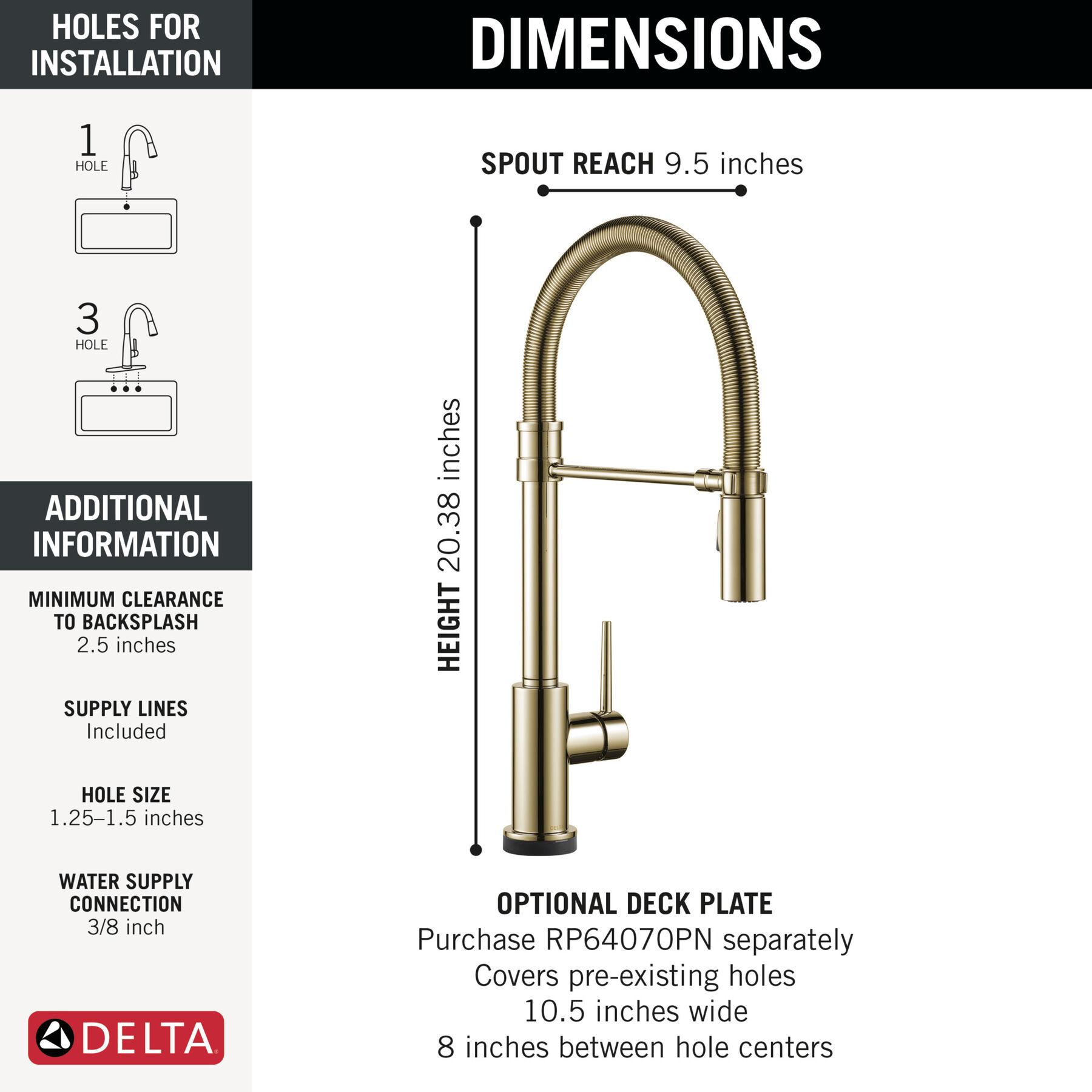 Touch<sub>2</sub>O&reg; Technology Kitchen Faucet with Touchless Technology