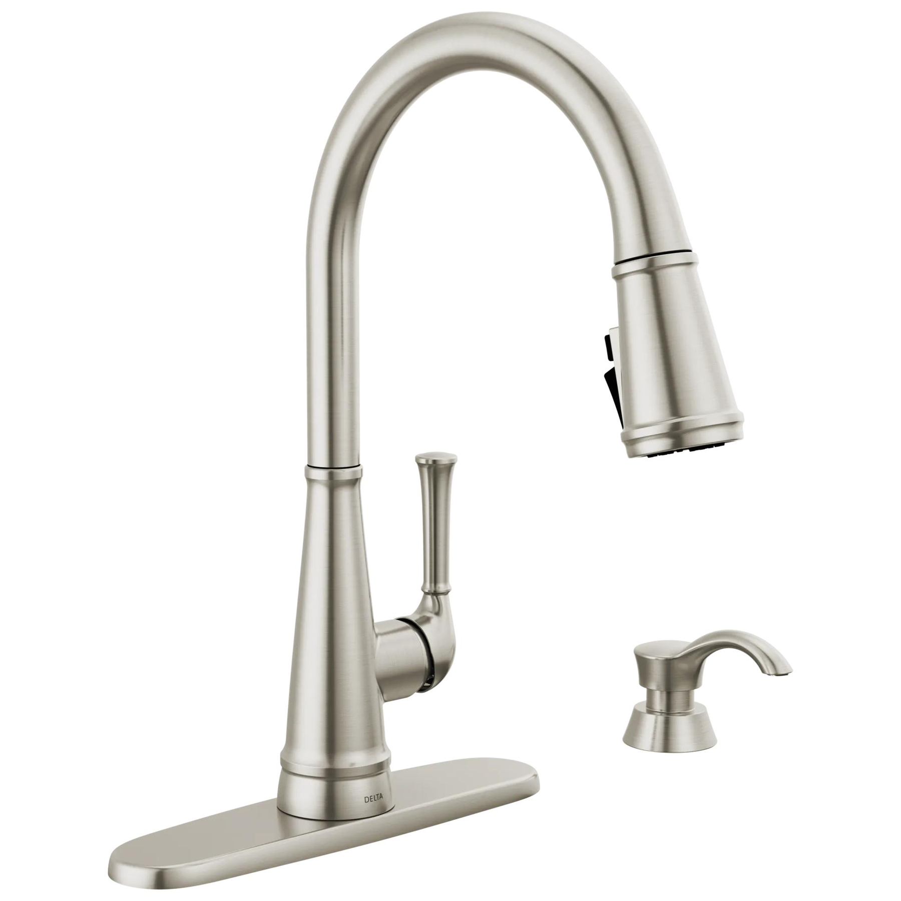 Single Handle Pull-Down Kitchen Faucet with Soap Dispenser and ShieldSpray&reg; Technology