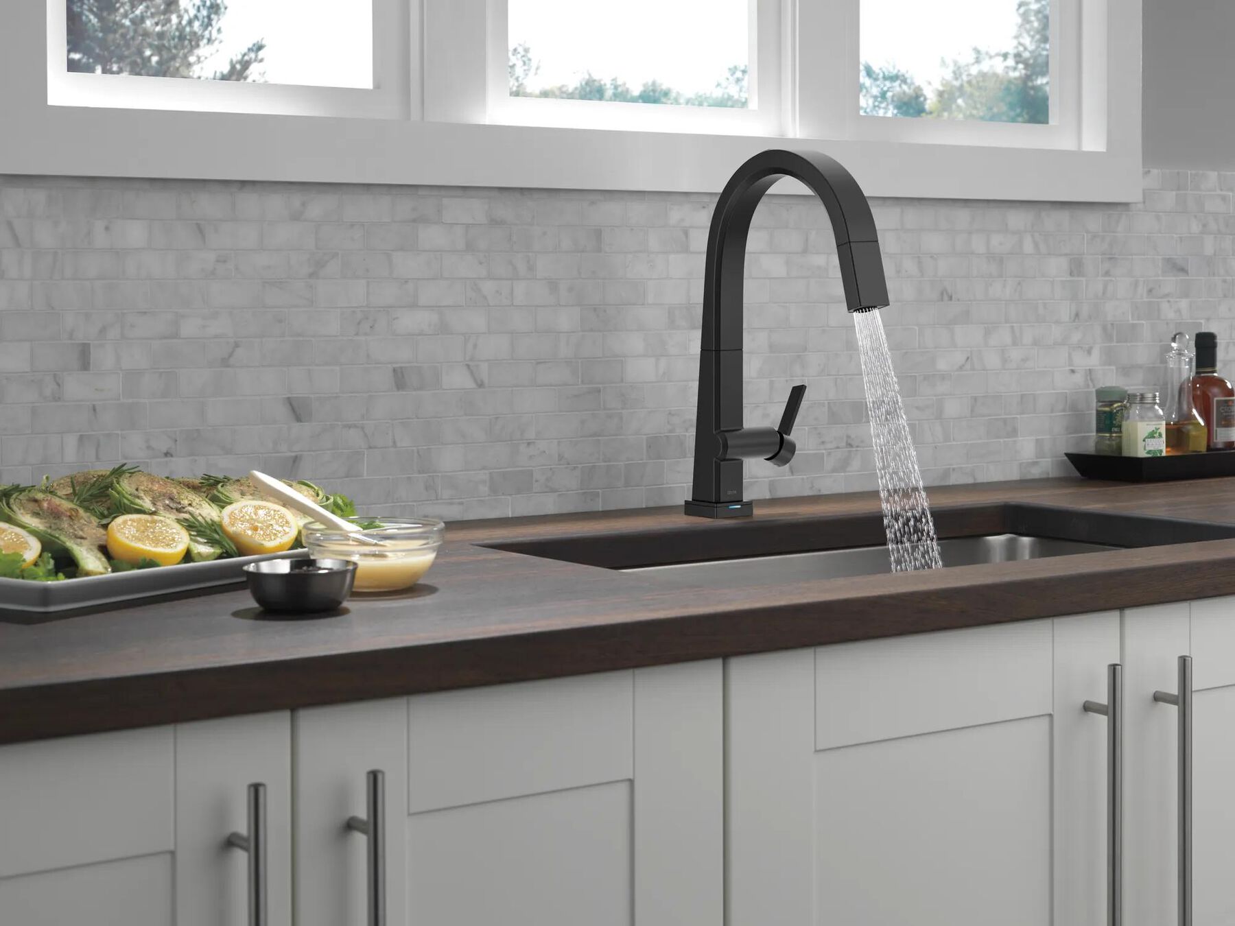 Single Handle Pull-Down Kitchen Faucet With Touch<sub>2</sub>O&reg; Technology Technology