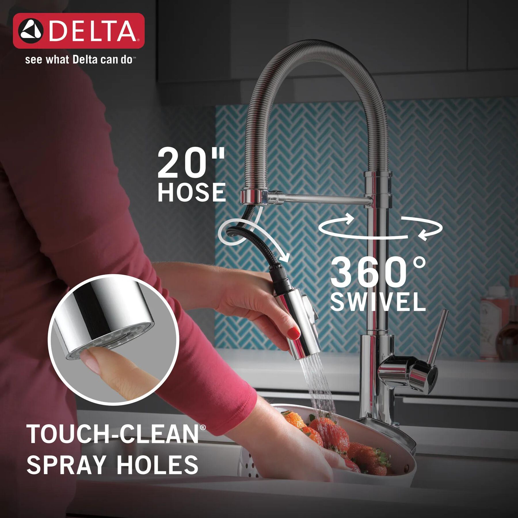 Single-Handle Pull-Down Spring Kitchen Faucet with Touch<sub>2</sub>O&reg; Technology