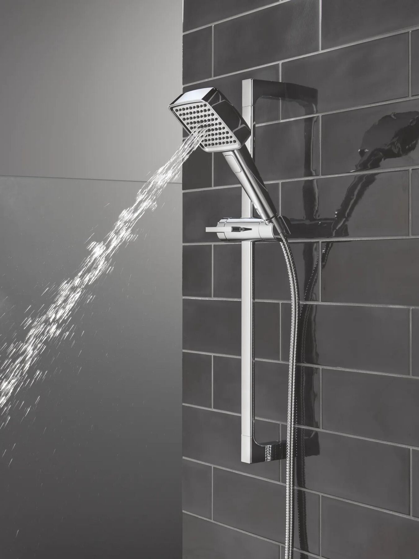 4-Setting Hand Shower with Slide Bar featuring FeatherRain&trade; Spray