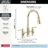 Two Handle Pull-Down Bridge Kitchen Faucet (Recertified)