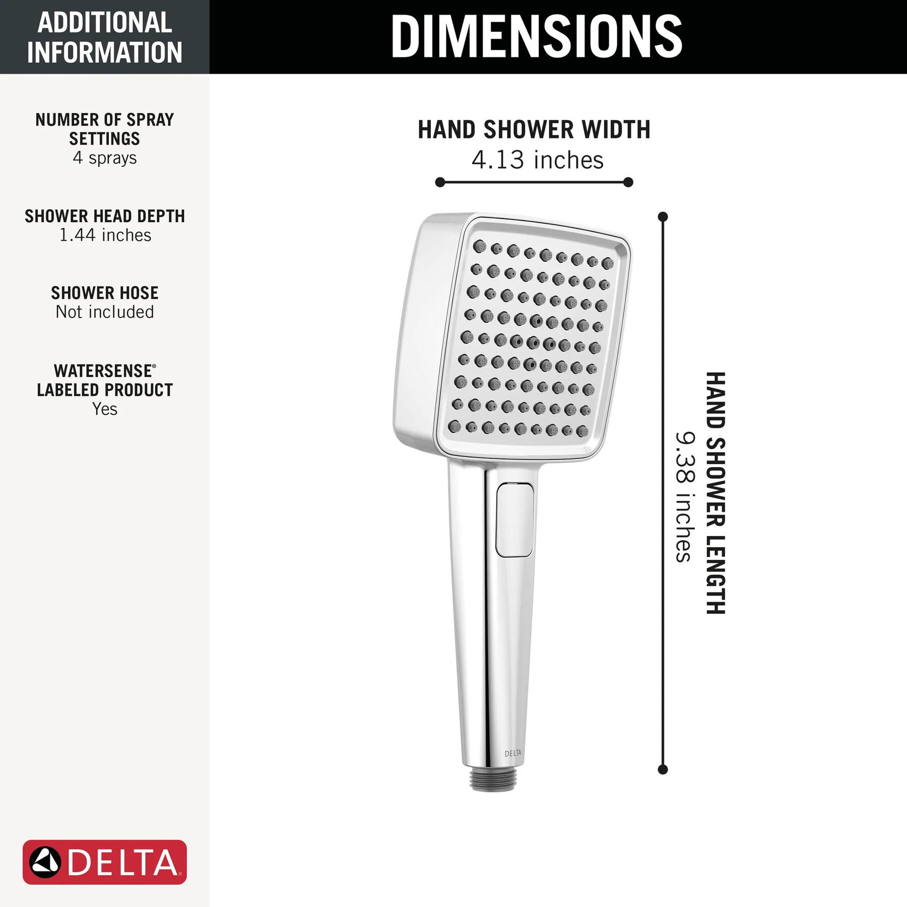 4-Setting Hand Shower with FeatherRain&trade; Spray