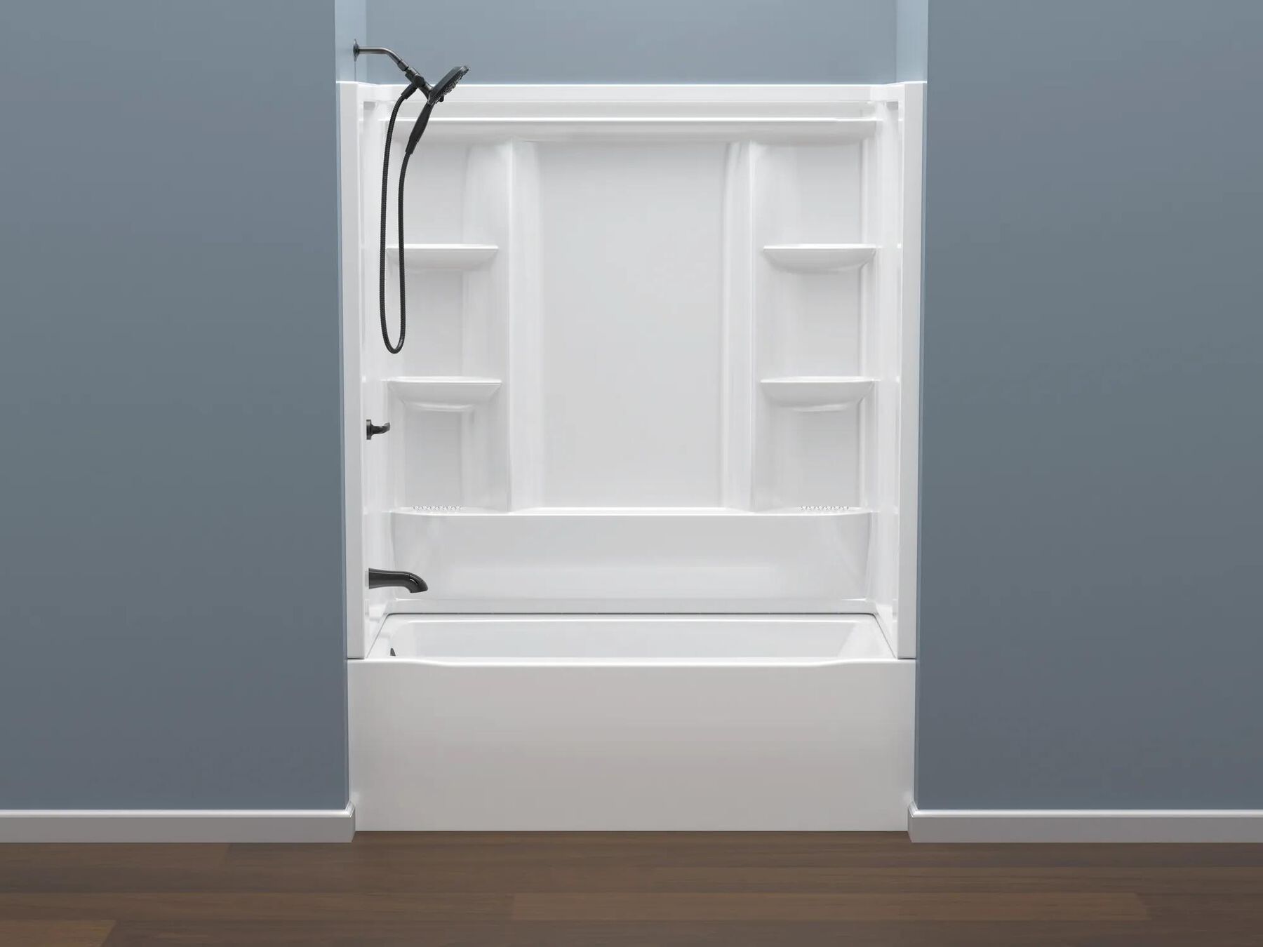 60x30 Alcove Bathtub, Wall Set and Trim Bundle - Left Drain