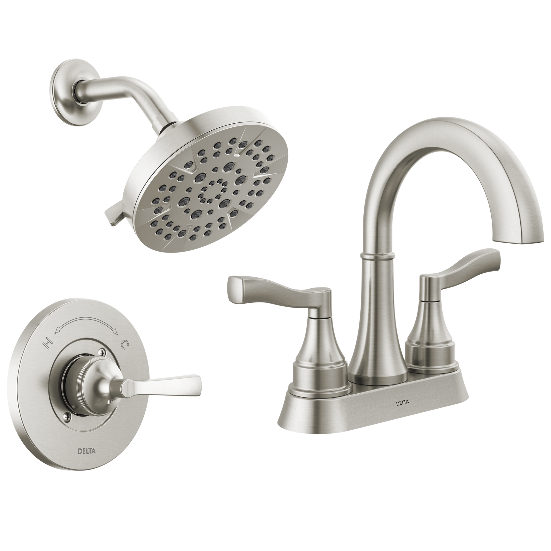 Centerset Lavatory Faucet with 14 Series Shower Trim and Rough Bundle