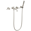 Wall Mount Tub Filler Trim with Hand Shower - Less Handles