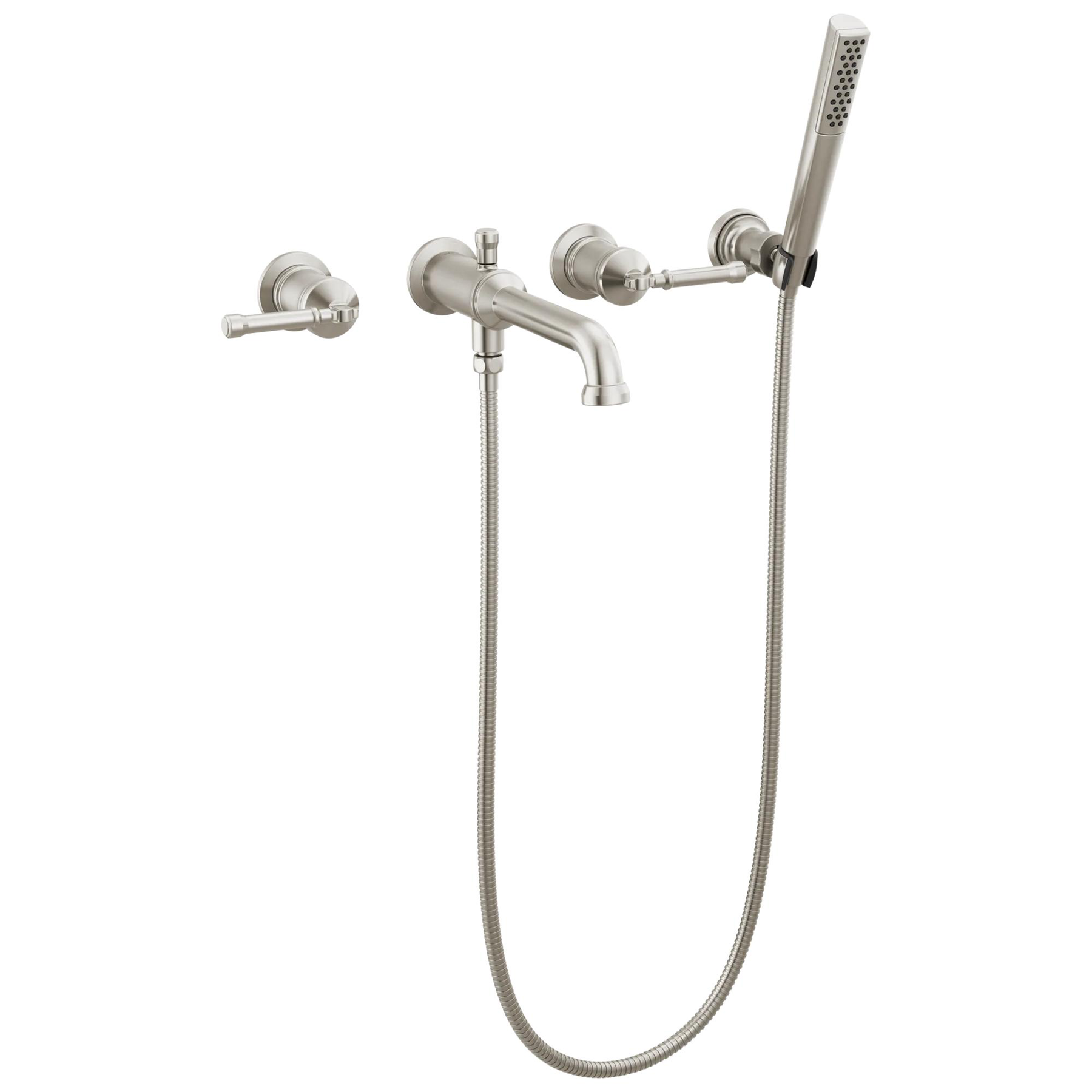 Wall Mount Tub Filler Trim with Hand Shower - Less Handles