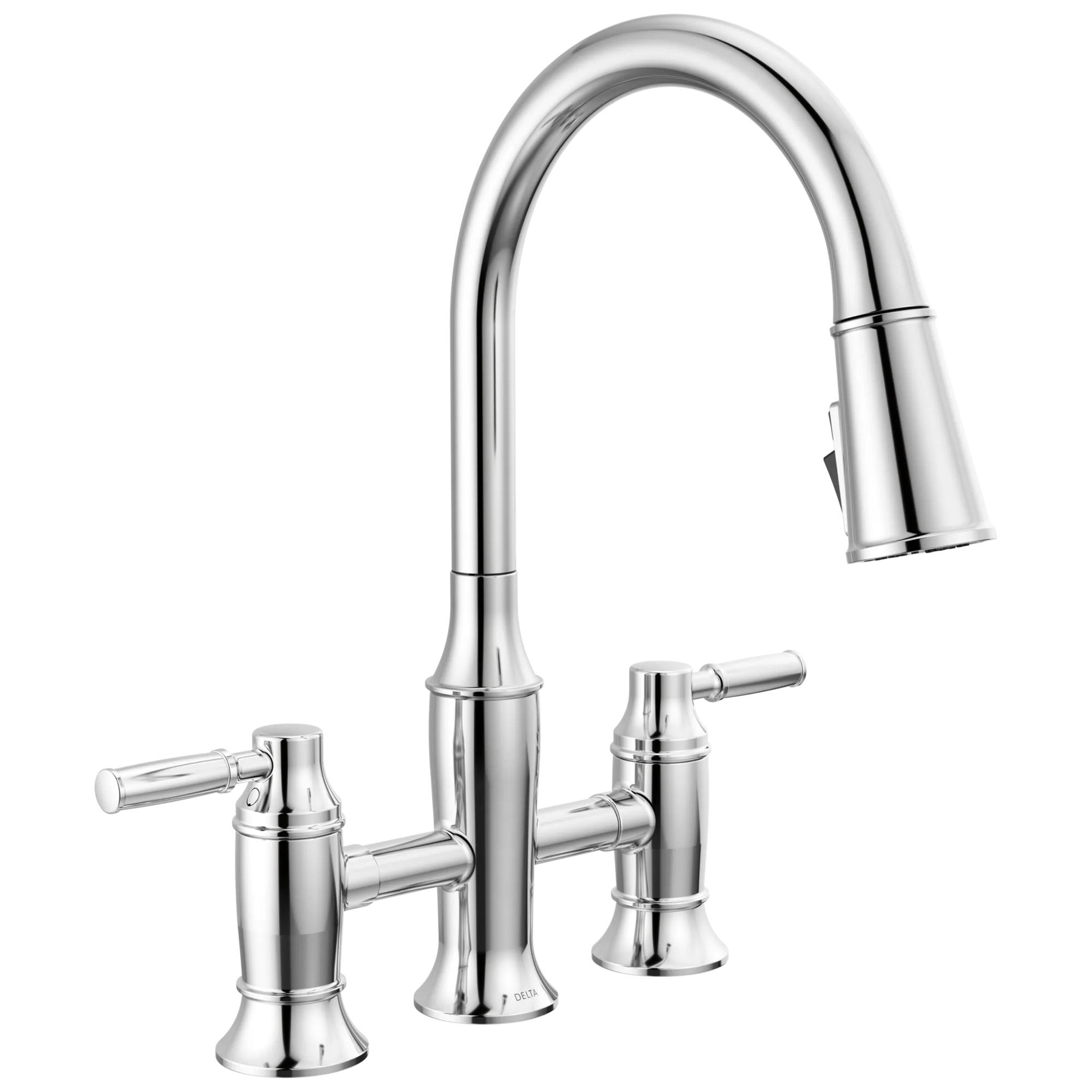 Two Handle Pull-Down Bridge Kitchen Faucet (Recertified)