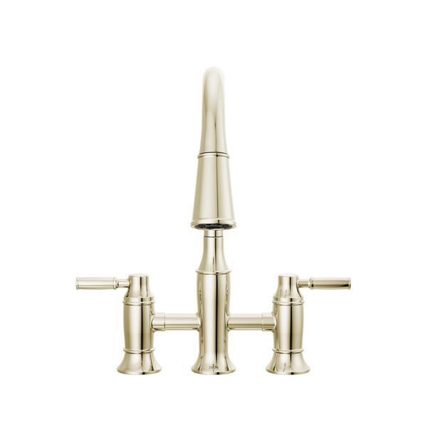 Two Handle Pull-Down Bridge Kitchen Faucet (Recertified)